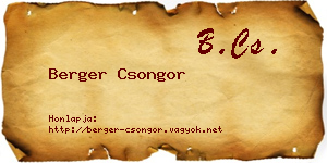 Berger Csongor névjegykártya