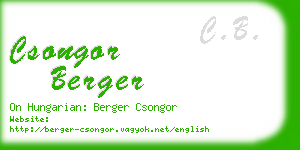 csongor berger business card
